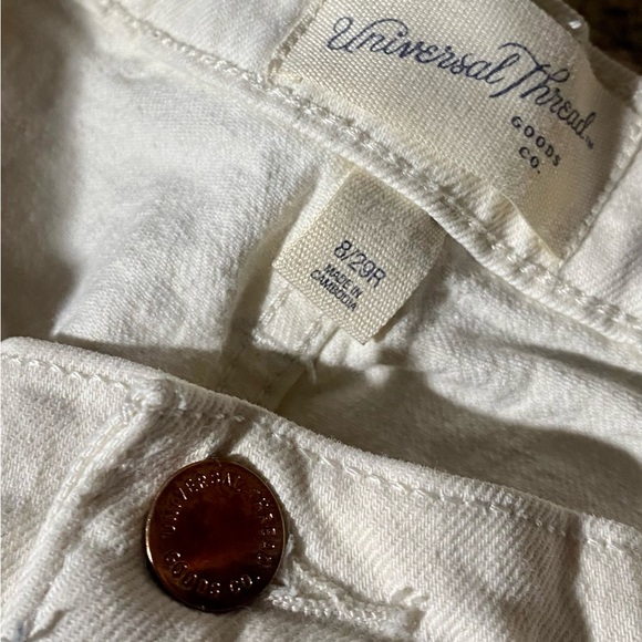 Universal Thread 'Vintage Straight' Distressed Raw-Hem White Jeans - Picture 3 of 4